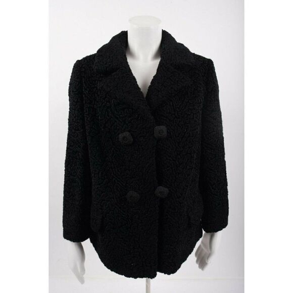 Vintage 50s 60s Womens Ribbon Coat Short Jacket Double Breasted S M - Picture 1 of 5